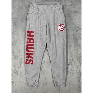 UNK Atlanta Hawks Kids Large Gray NBA Sweatpants Joggers Graphic Logo